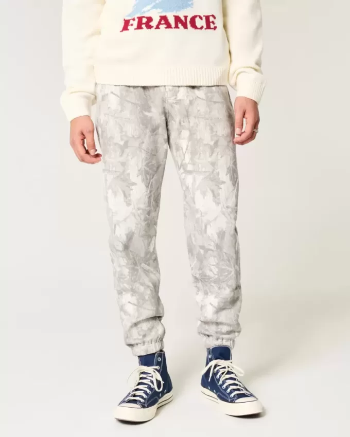 Pantaloni da jogging in pile mimetico rilassato