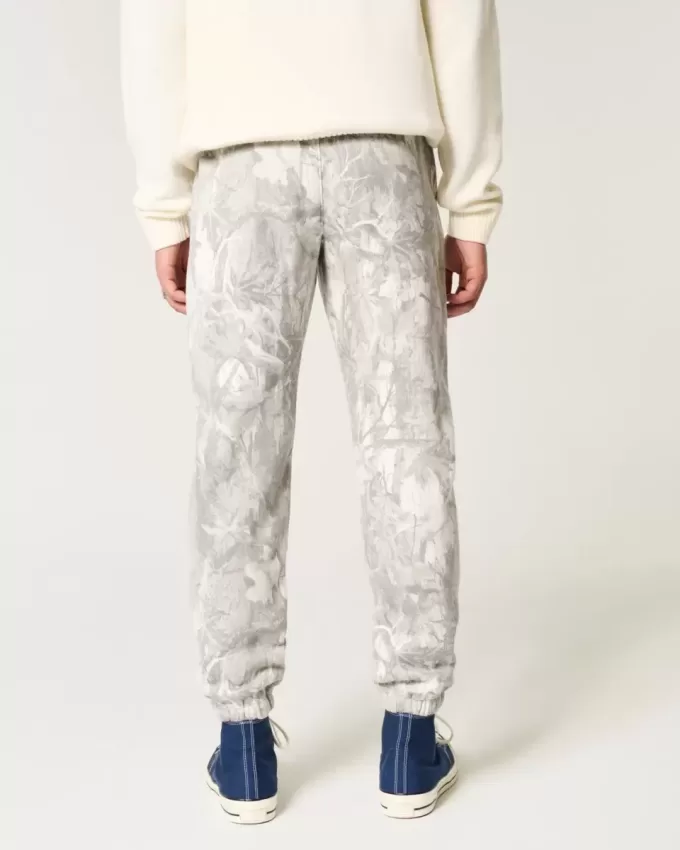 Pantaloni da jogging in pile mimetico rilassato