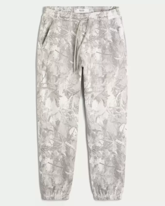 Pantaloni da jogging in pile mimetico rilassato