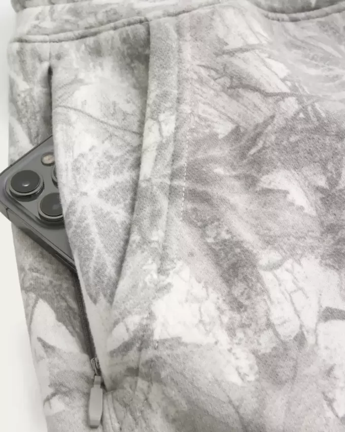 Pantaloni da jogging in pile mimetico rilassato