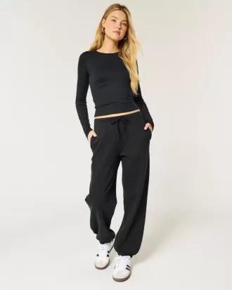 Pantaloni da jogging larghi in pile