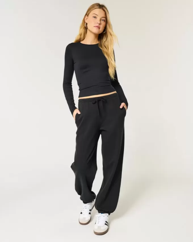 Pantaloni da jogging larghi in pile