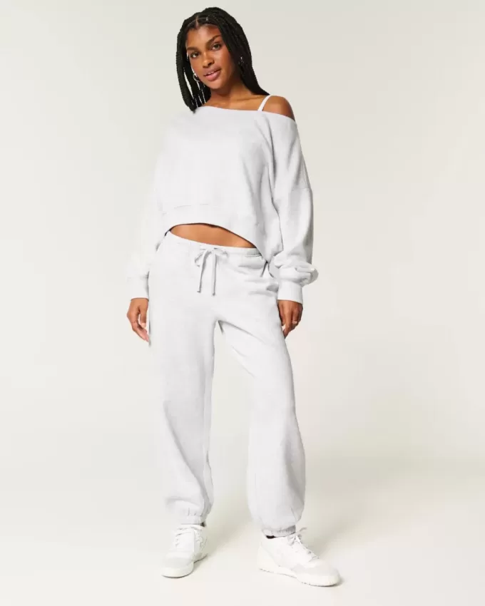Pantaloni da jogging larghi in pile