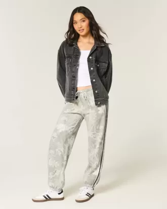 Pantaloni da jogging larghi in pile mimetico