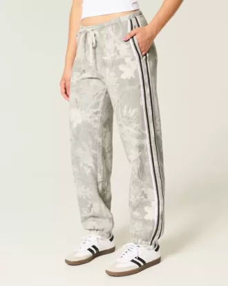 Pantaloni da jogging larghi in pile mimetico