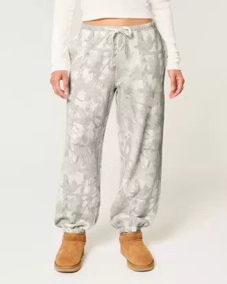 Pantaloni da jogging larghi in pile mimetico