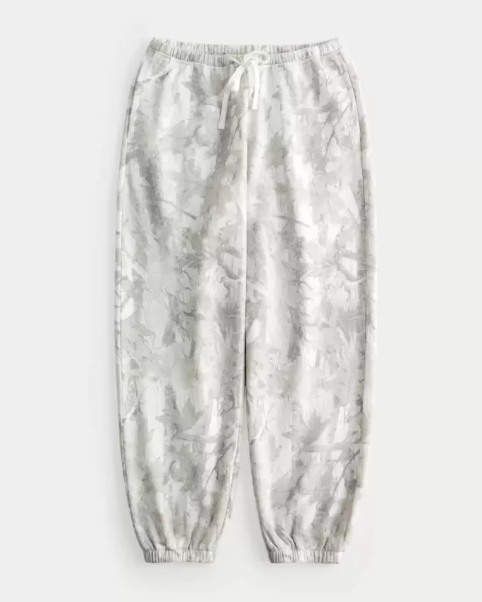 Pantaloni da jogging larghi in pile mimetico