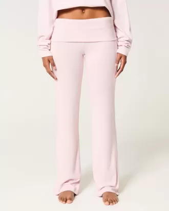 Pantaloni da notte in maglia con risvolto in vita