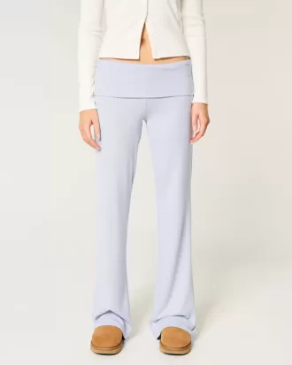 Pantaloni da notte in maglia con risvolto in vita