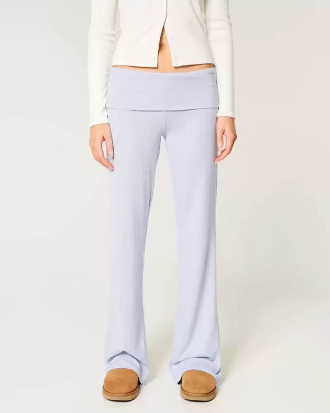 Pantaloni da notte in maglia con risvolto in vita
