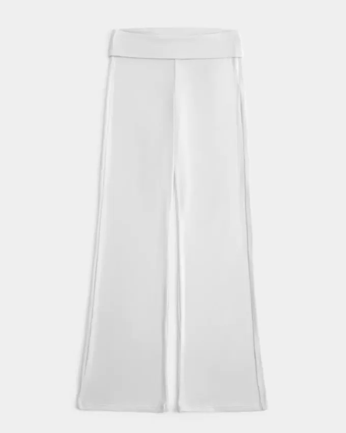 Pantaloni da notte in maglia con risvolto in vita
