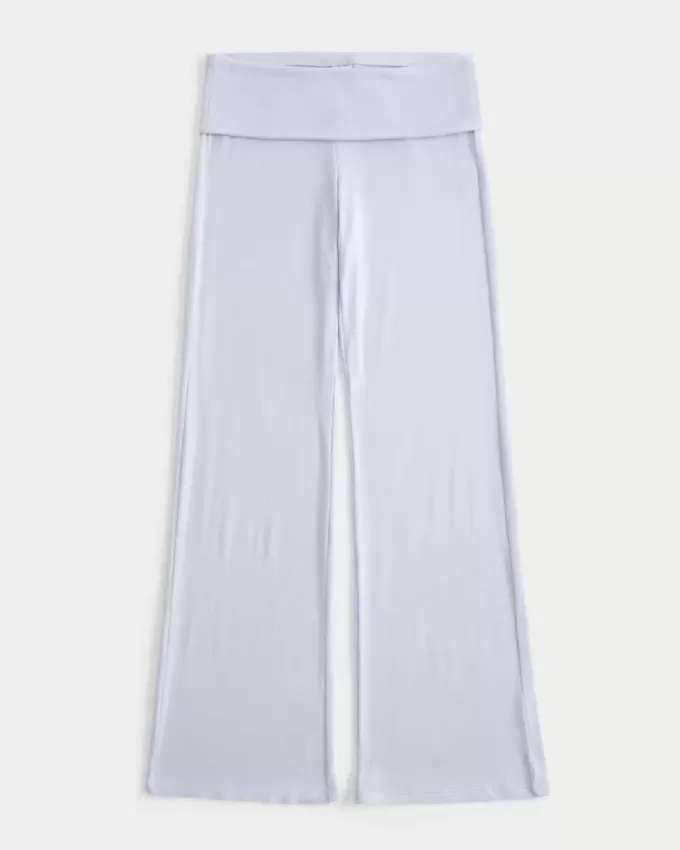 Pantaloni da notte in maglia con risvolto in vita