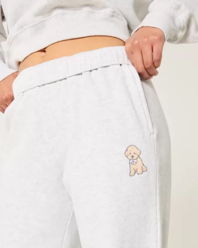 Pantaloni della tuta a gamba larga con grafica di cani