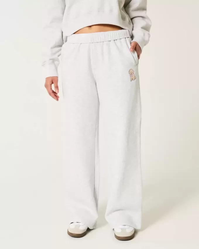 Pantaloni della tuta a gamba larga con grafica di cani