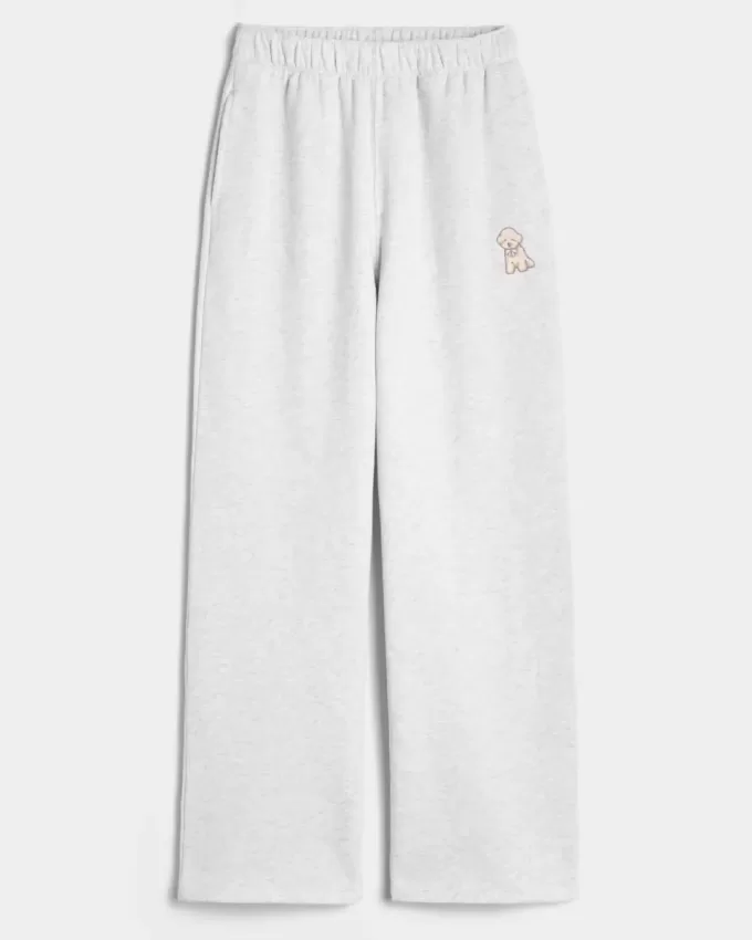 Pantaloni della tuta a gamba larga con grafica di cani