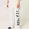 Pantaloni della tuta a gamba larga con grafica New York Pantaloni della tuta a gamba larga con grafica New York
