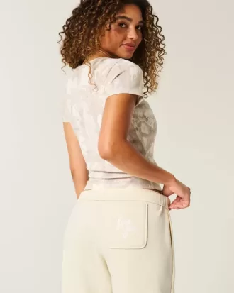 Pantaloni della tuta a gamba larga con scritta “Love You”