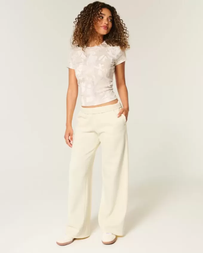 Pantaloni della tuta a gamba larga con scritta “Love You”