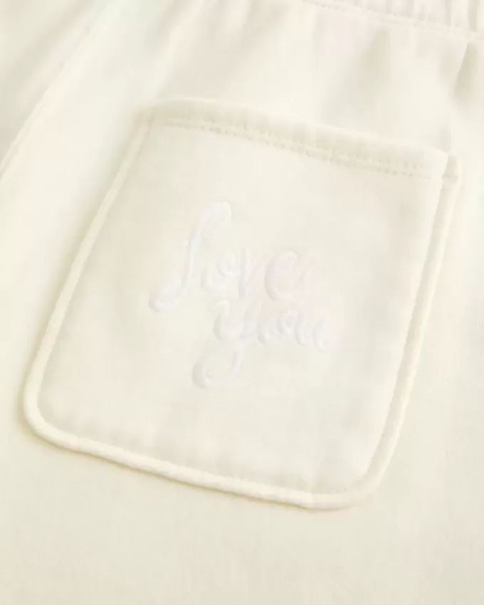 Pantaloni della tuta a gamba larga con scritta “Love You”