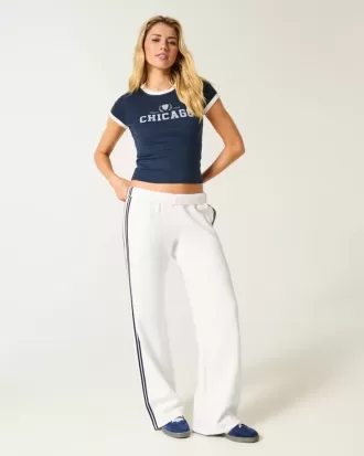 Pantaloni della tuta a righe a gamba larga