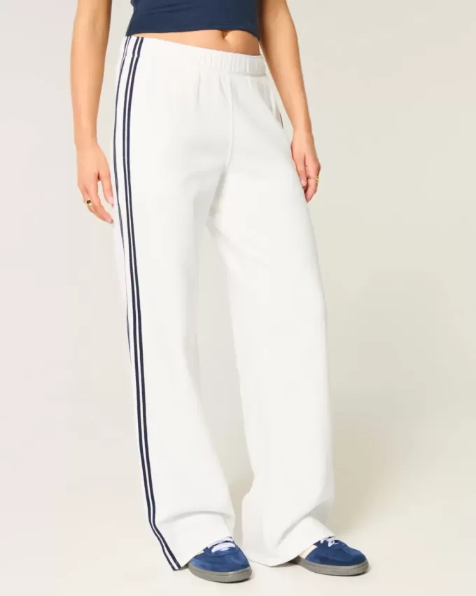 Pantaloni della tuta a righe a gamba larga Pantaloni della tuta a righe a gamba larga