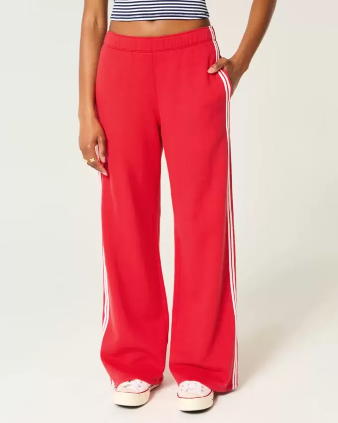 Pantaloni della tuta a righe a gamba larga Pantaloni della tuta a righe a gamba larga