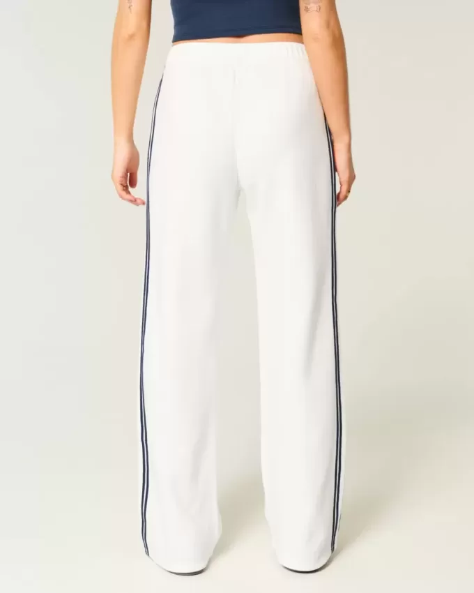 Pantaloni della tuta a righe a gamba larga Pantaloni della tuta a righe a gamba larga