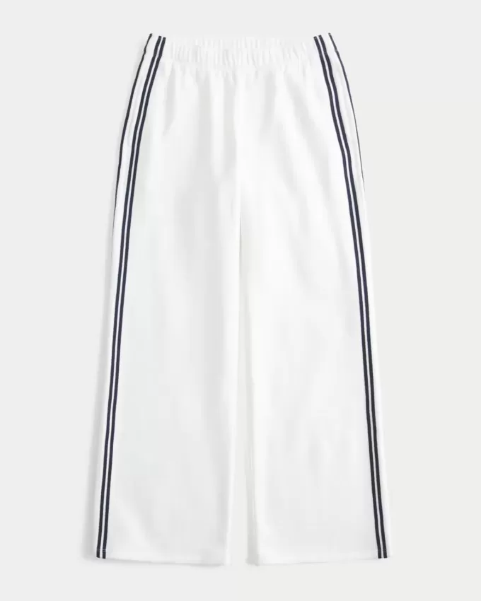 Pantaloni della tuta a righe a gamba larga Pantaloni della tuta a righe a gamba larga