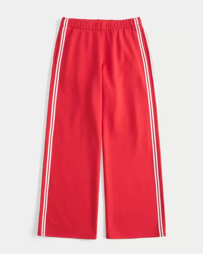 Pantaloni della tuta a righe a gamba larga Pantaloni della tuta a righe a gamba larga
