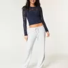 Pantaloni della tuta dritti con grafica a fiocco Pantaloni della tuta dritti con grafica a fiocco