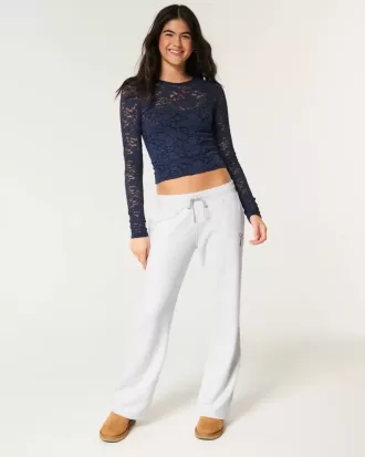 Pantaloni della tuta dritti con grafica a fiocco