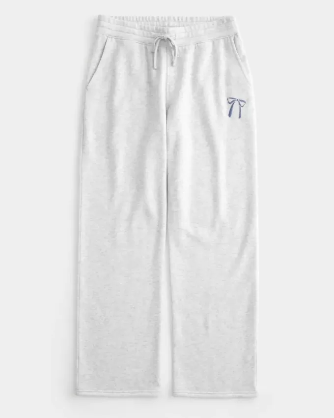 Pantaloni della tuta dritti con grafica a fiocco Pantaloni della tuta dritti con grafica a fiocco