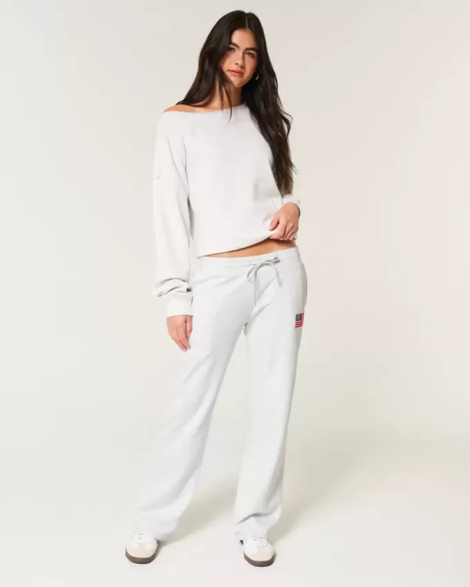 Pantaloni della tuta dritti con grafica della bandiera americana Pantaloni della tuta dritti con grafica della bandiera americana