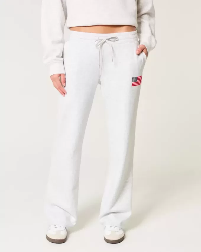 Pantaloni della tuta dritti con grafica della bandiera americana Pantaloni della tuta dritti con grafica della bandiera americana