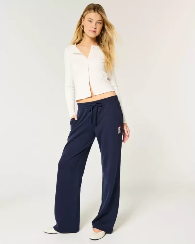 Pantaloni della tuta dritti con grafica Teddy Bear Pantaloni della tuta dritti con grafica Teddy Bear