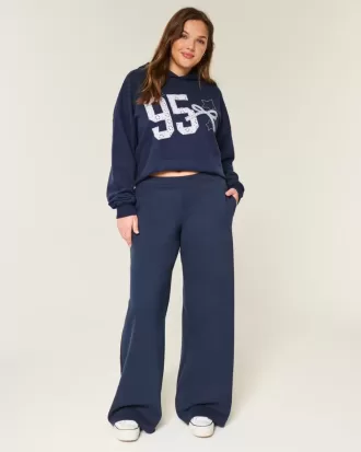 Pantaloni della tuta larghi con grafica a fiocco