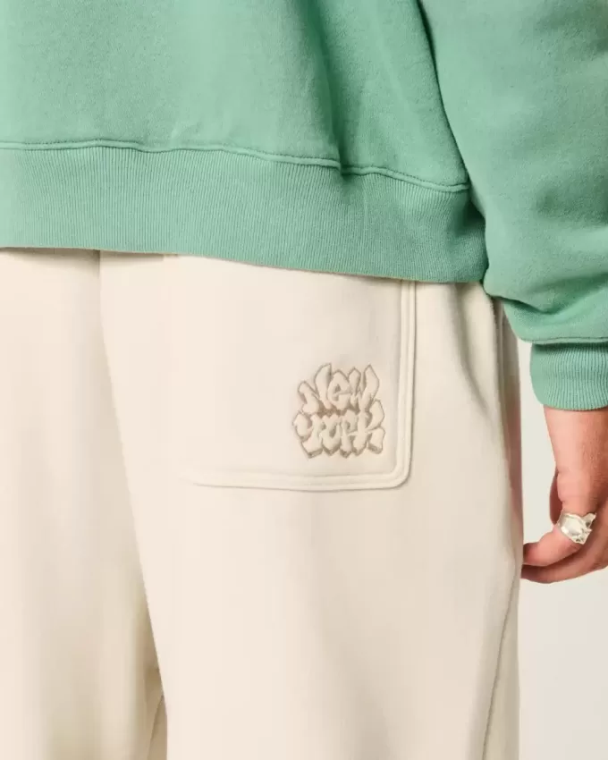 Pantaloni della tuta larghi con grafica New York