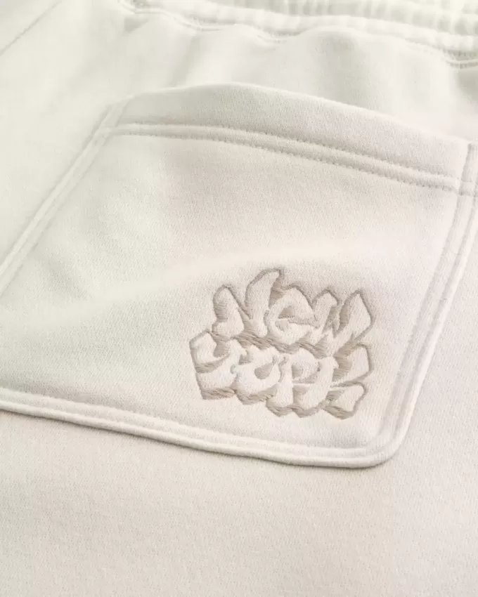 Pantaloni della tuta larghi con grafica New York