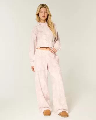 Pantaloni della tuta larghi mimetici rosa