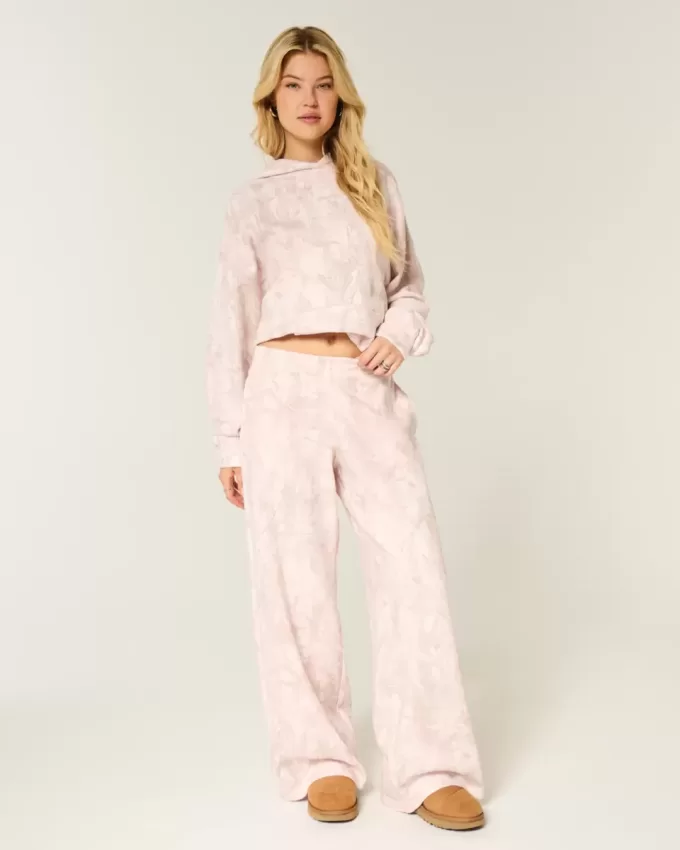 Pantaloni della tuta larghi mimetici rosa