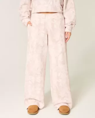 Pantaloni della tuta larghi mimetici rosa