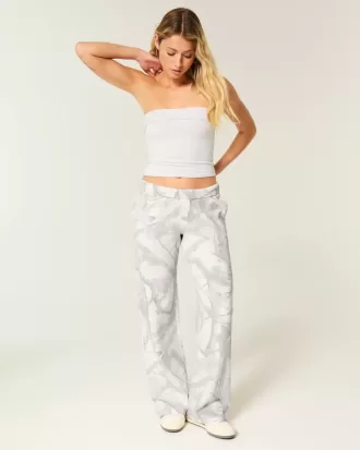 Pantaloni della tuta mimetici a gamba larga con tasca a cuore