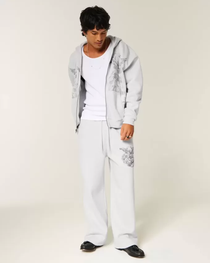 Pantaloni della tuta super larghi con grafica Angel