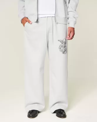 Pantaloni della tuta super larghi con grafica Angel