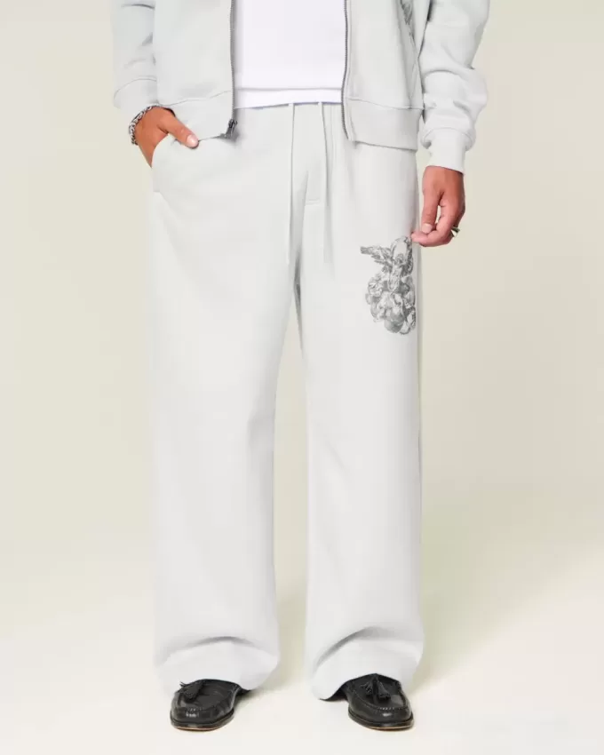 Pantaloni della tuta super larghi con grafica Angel