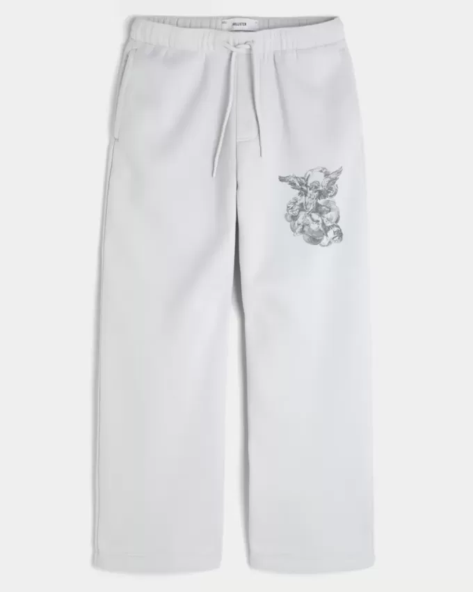 Pantaloni della tuta super larghi con grafica Angel