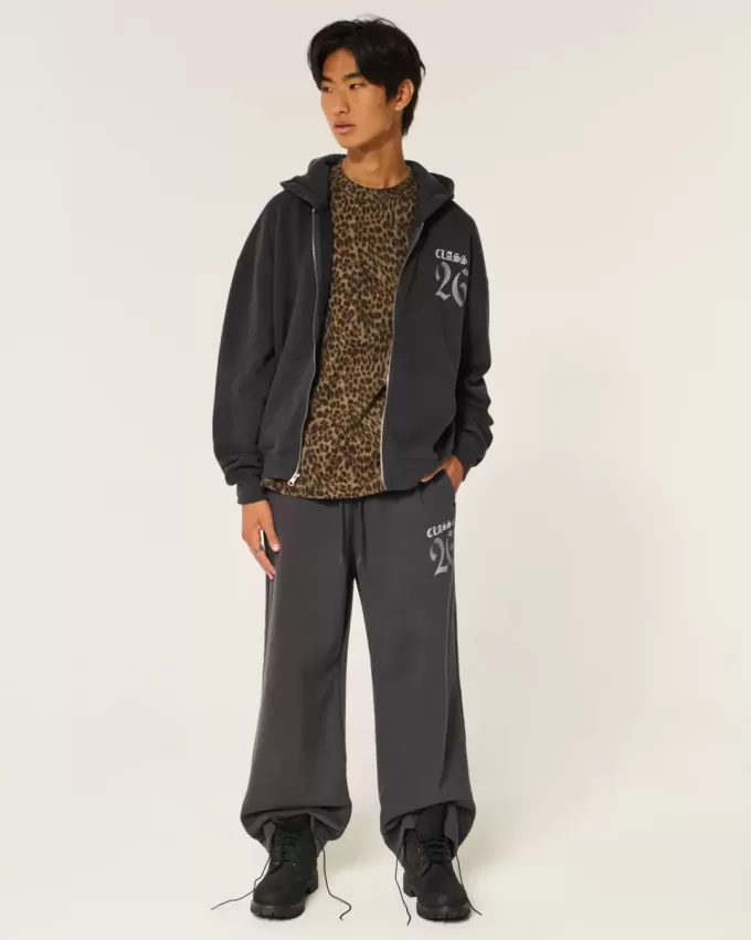Pantaloni della tuta super larghi con grafica Class of 26