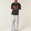 Pantaloni della tuta super larghi con grafica tasca posteriore Los Angeles