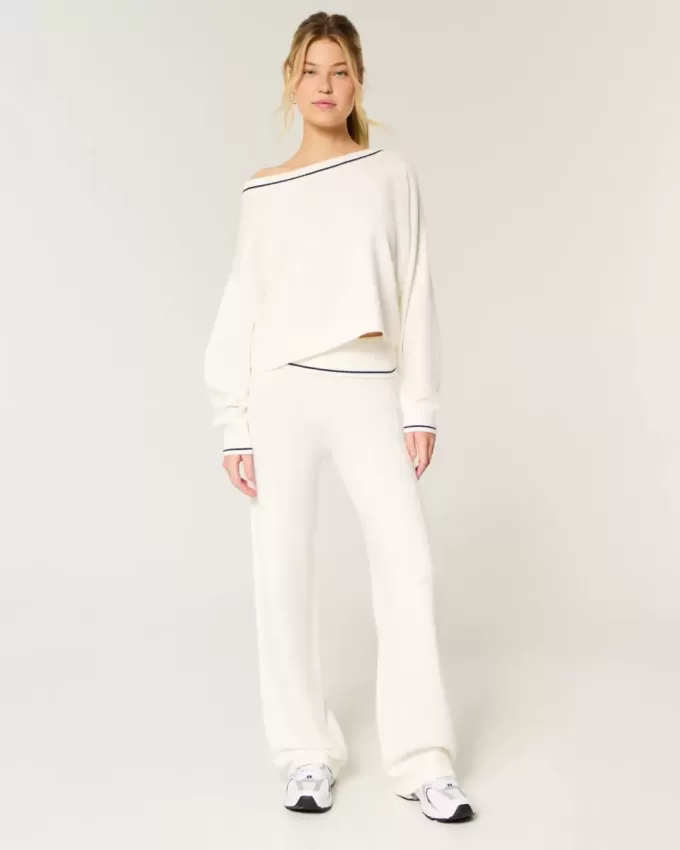 Pantaloni dritti con risvolto in maglia Gilly Hicks