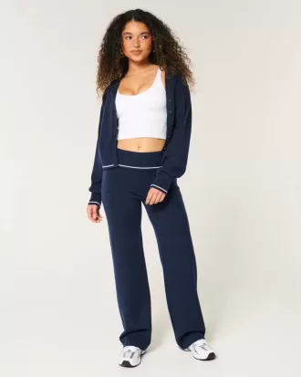 Pantaloni dritti con risvolto in maglia Gilly Hicks